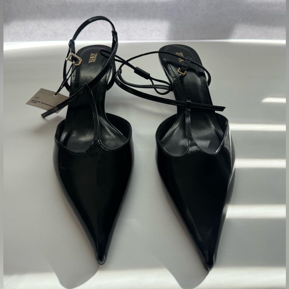 Zara Black Pointed Heels